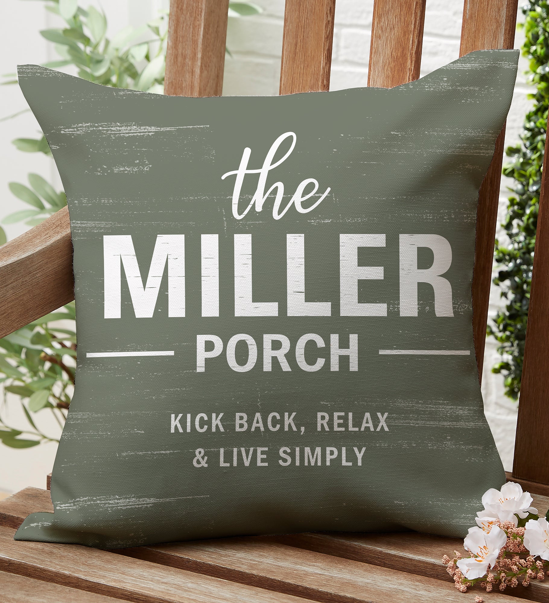 Farmhouse Family Personalized Outdoor Throw Pillow